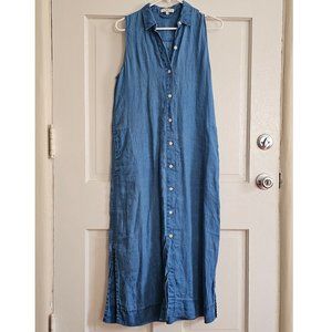 EUC Madewell 100% Linen sleeveless shirt dress Size S